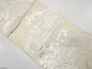 アンティーク　地紙に松・菊・楓模様織り出し袋帯（着用可）